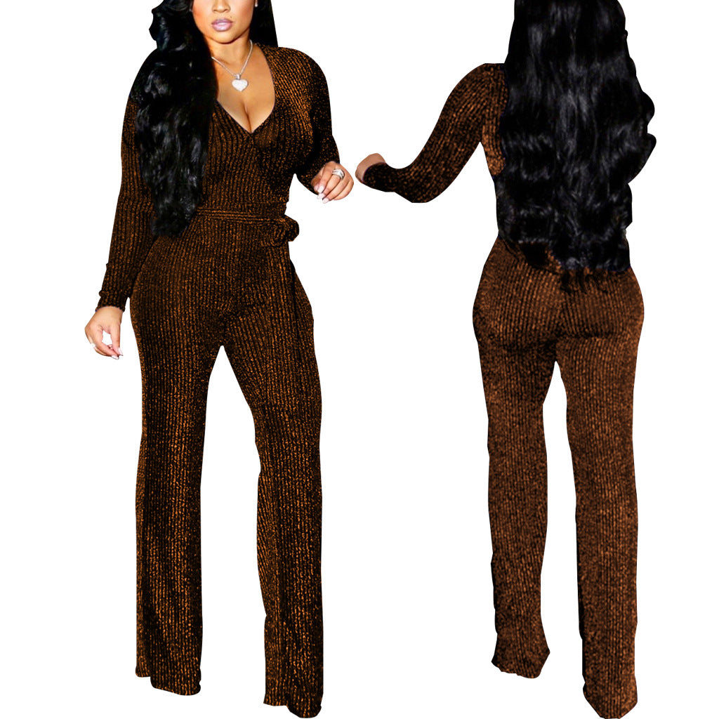 Women's Winter Standard Fashionable Gold Sier Striped Pants