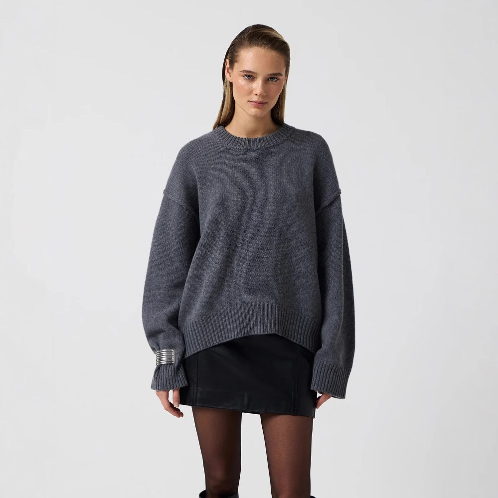 Attractive Knitted Russian Round Neck Loose Sweaters