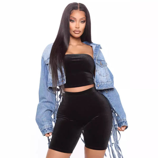 Classy Back Mesh Tassel Denim Female Jackets