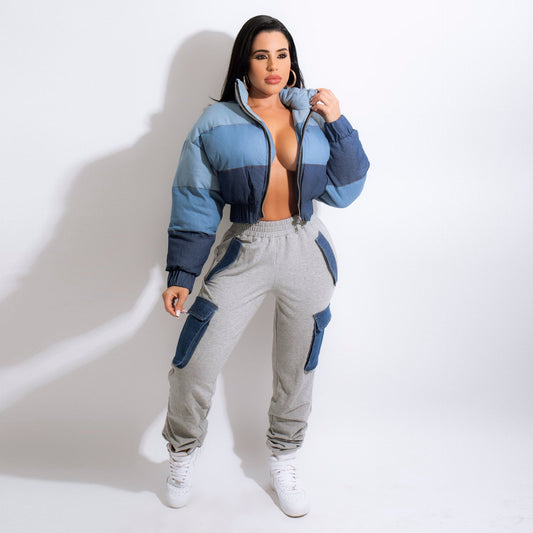 Women's Street Cool Imitation Denim Large Pocket Pants