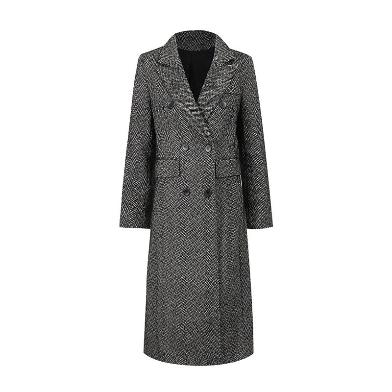 Women's Style Temperament Elegant Long Trench Double Breasted High Coats