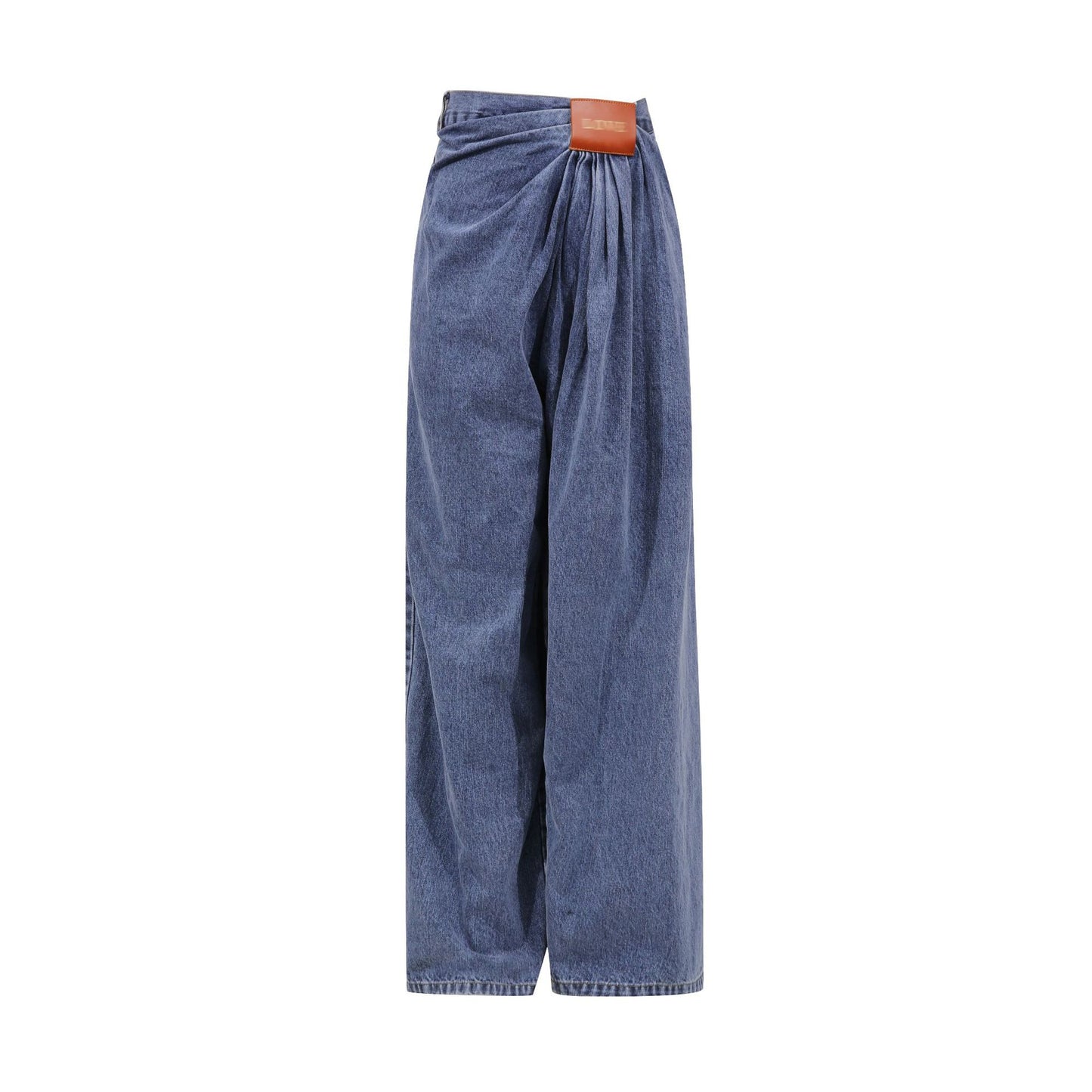 Women's Fashion Personality Summer Trendy Pleated Stitching Jeans