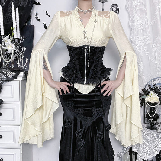 Women's Court Style Long-sleeved Shirt Gothic Fashion Blouses