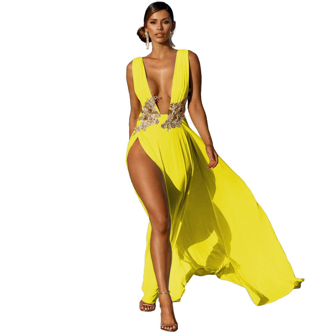 Women's Dress Sexy Fashion Deep V High Dresses