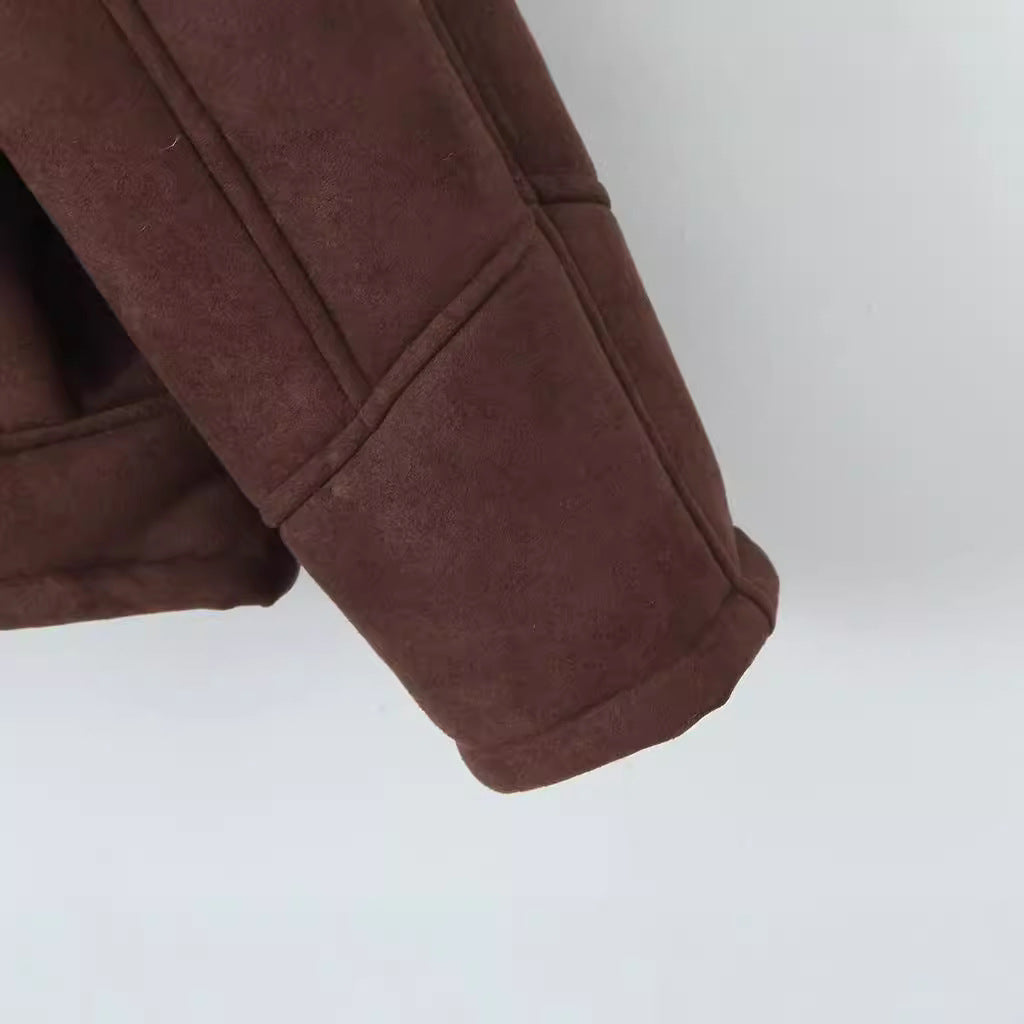 Women's Fashion Loose Warm Vintage Lamb Casual Coats