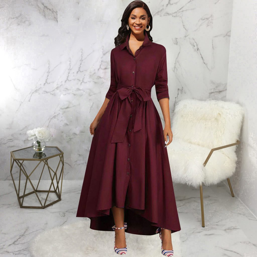 Women's Sexy Fashion Solid Color Long Sleeve Dresses