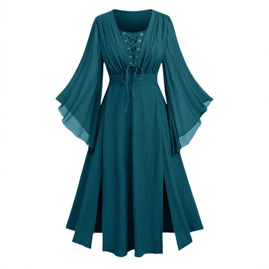 Autumn Slimming Chiffon Sleeve Mid-length Fat Dresses