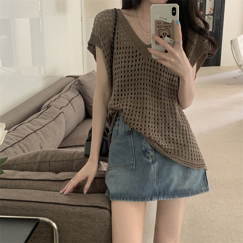 Women's Idle Style Sun Protective Hollow Out Women's Sweater