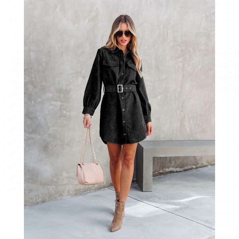 Classy Versatile Street Trendy Corduroy Dress Skirts