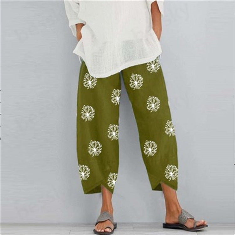 Women's Printed Fashion Loose Pockets Casual Pants