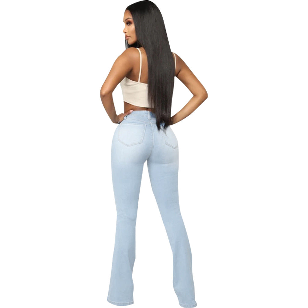Beautiful Fashion Versatile Cowboy Stretch Flared Pants