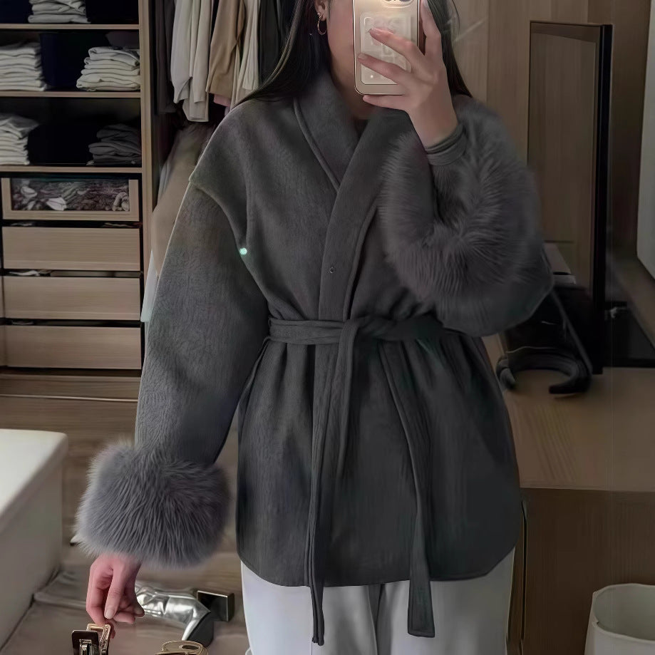 Casual Elegant Soft Loose Lapels Solid Coats