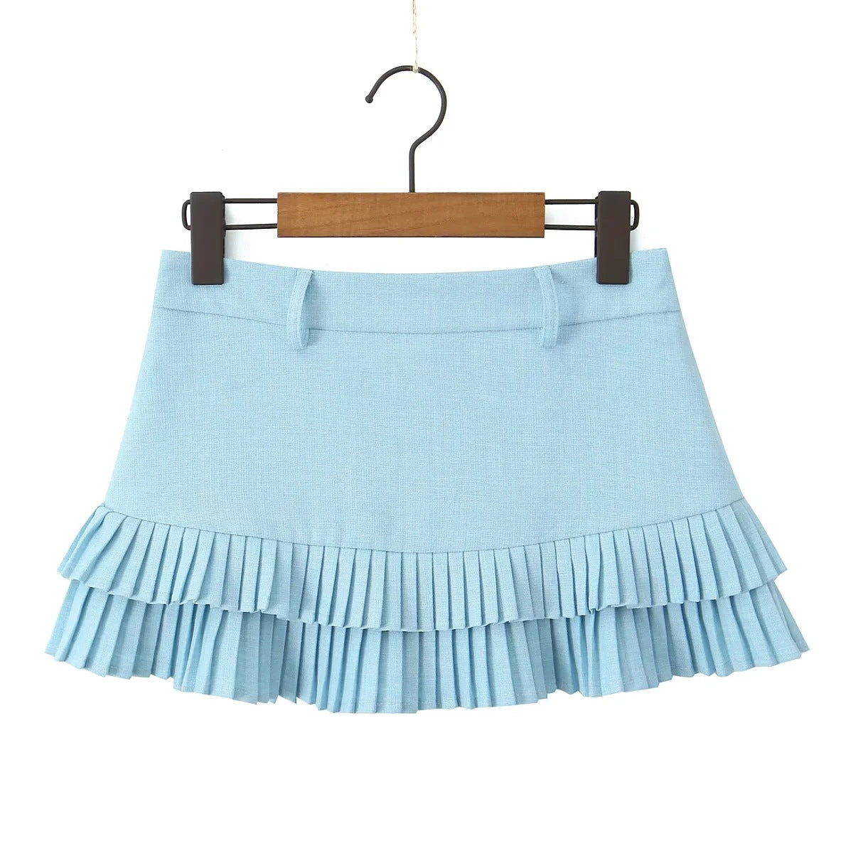 Women's Sexy Low Waist Pleated American Laminated Skirts