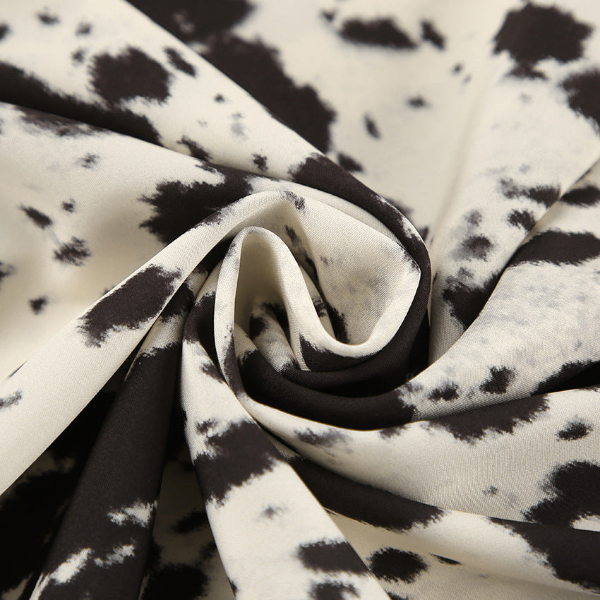 Women's Sexy Strap Vintage Printed Dress High-grade High Dresses