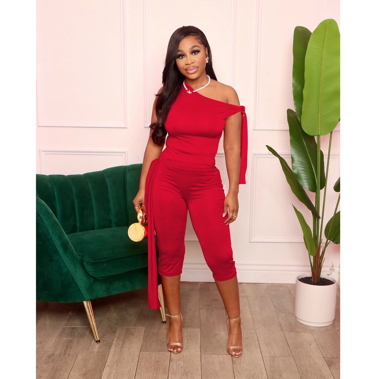 Women's Summer Shoulder Strap Casual Fashion Solid Suits