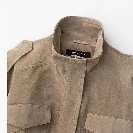Women's Trendy Fashion Suede Textured Leather Jackets
