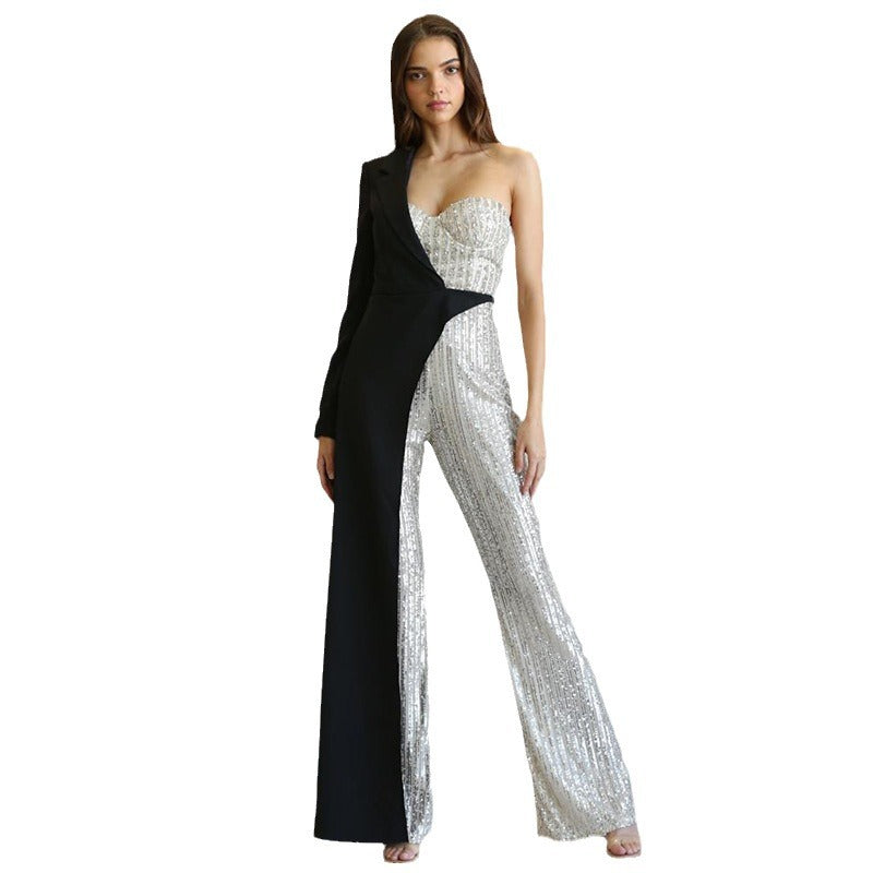 Women's Sier Stitching Sequined Fashionable Sequins Pants