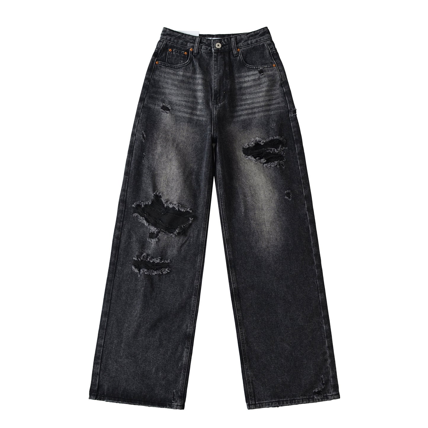 Women's High Waist Loose Straight Ripped Summer Jeans