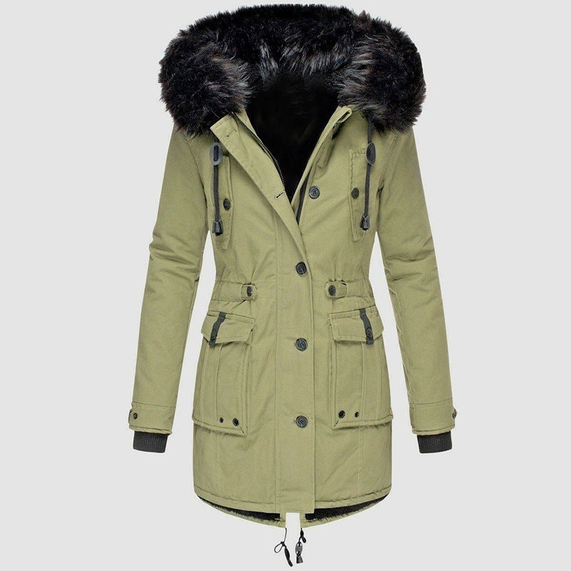 Women's Fleece-lined Thickened Cotton Padded Clothes Winter Coats