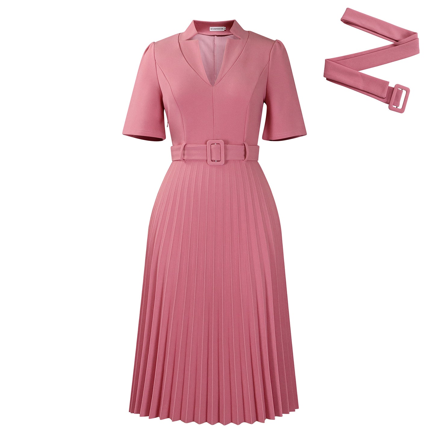 Women's Summer Sleeve Pleated High Waist Fashion Dress