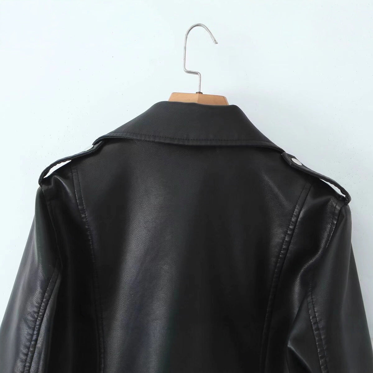 Women's Autumn Faux Leather Locomotive Style Decorative Jackets