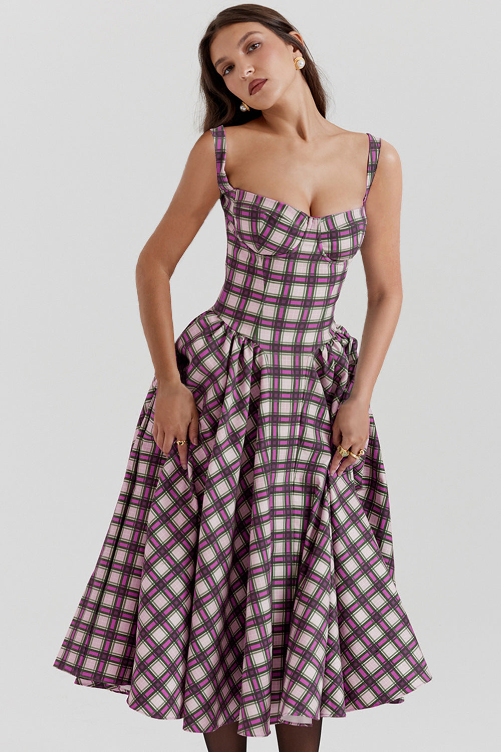 Women's Fashion Summer Sling Cinched Swing Dress Dresses