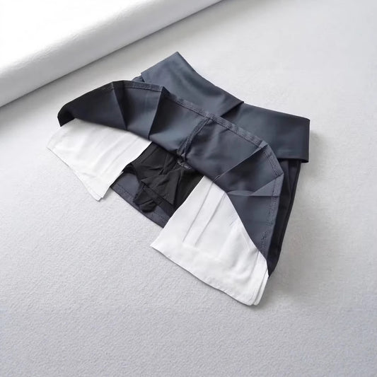Women's Preppy Style Flip Waist Folding High Skirts