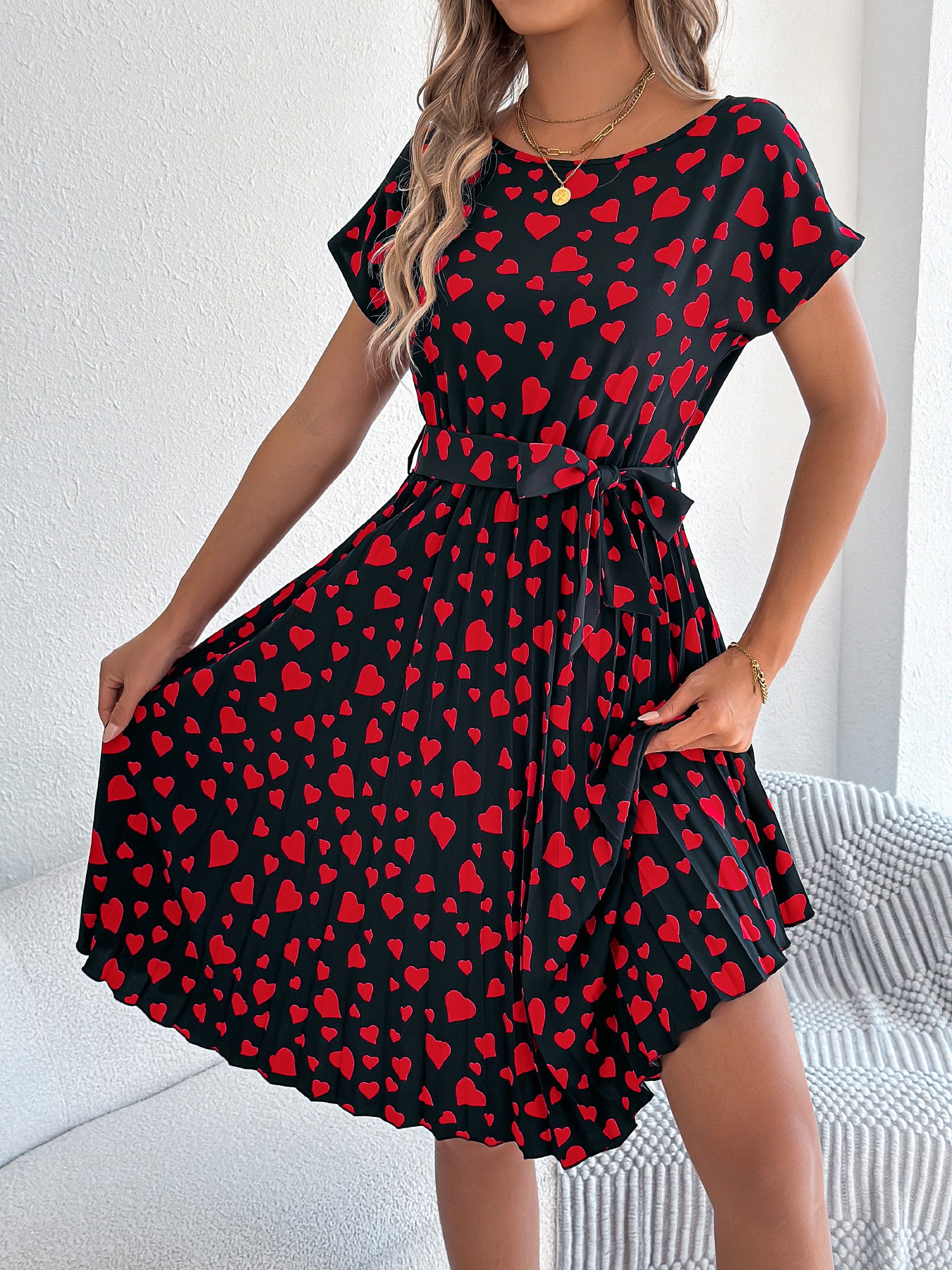Women's Valentine's Day Gift Casual Contrast Color Love Sleeve Clothing
