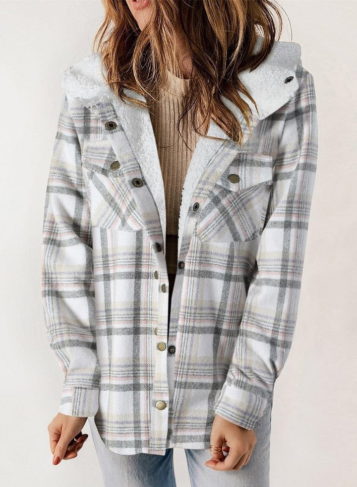 Women's Hooded Lamb Wool Thickened Fleece-lined Casual Blouses
