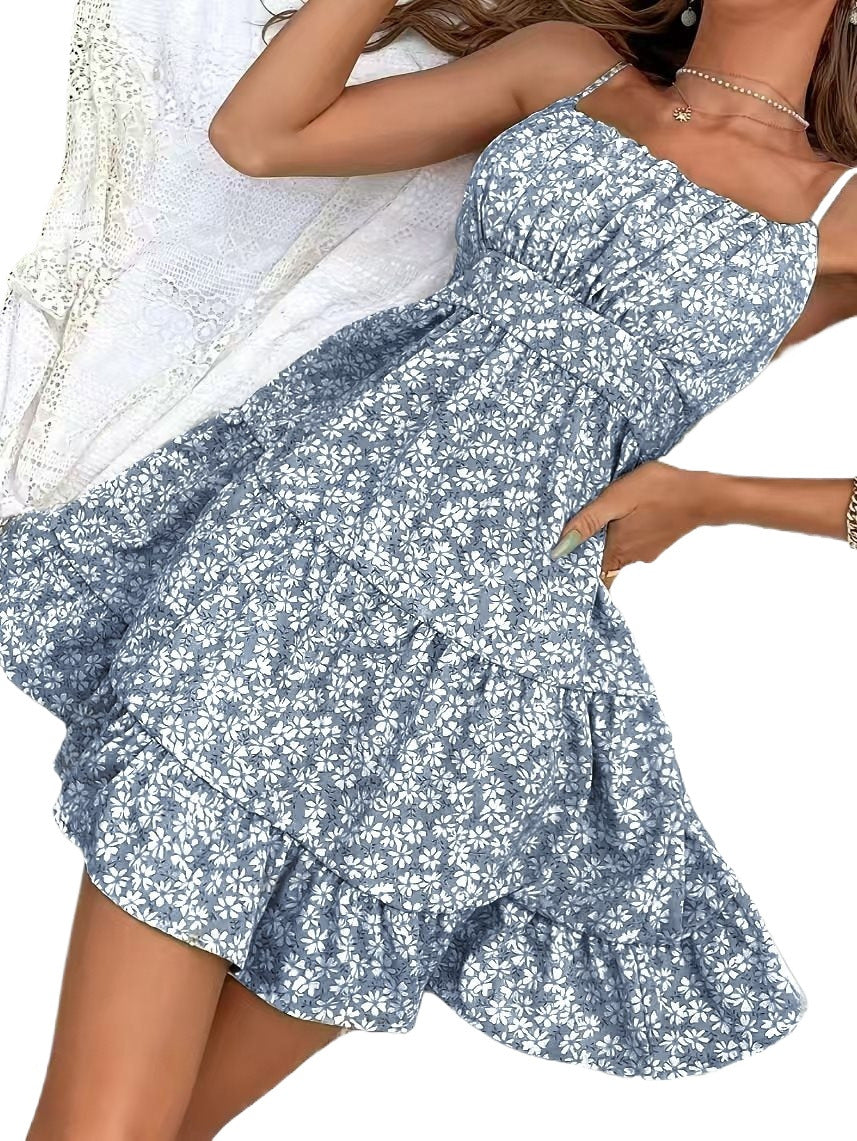Floral Flounce Sense Summer Fairy Sling Dress