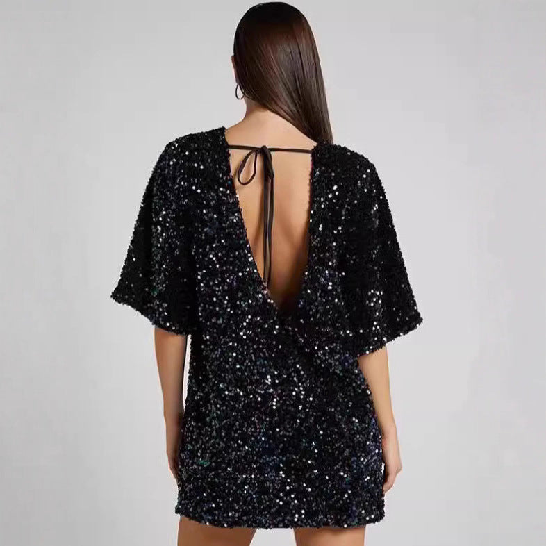 Women's Comfortable Slant Shoulder Beaded Dress Skirts