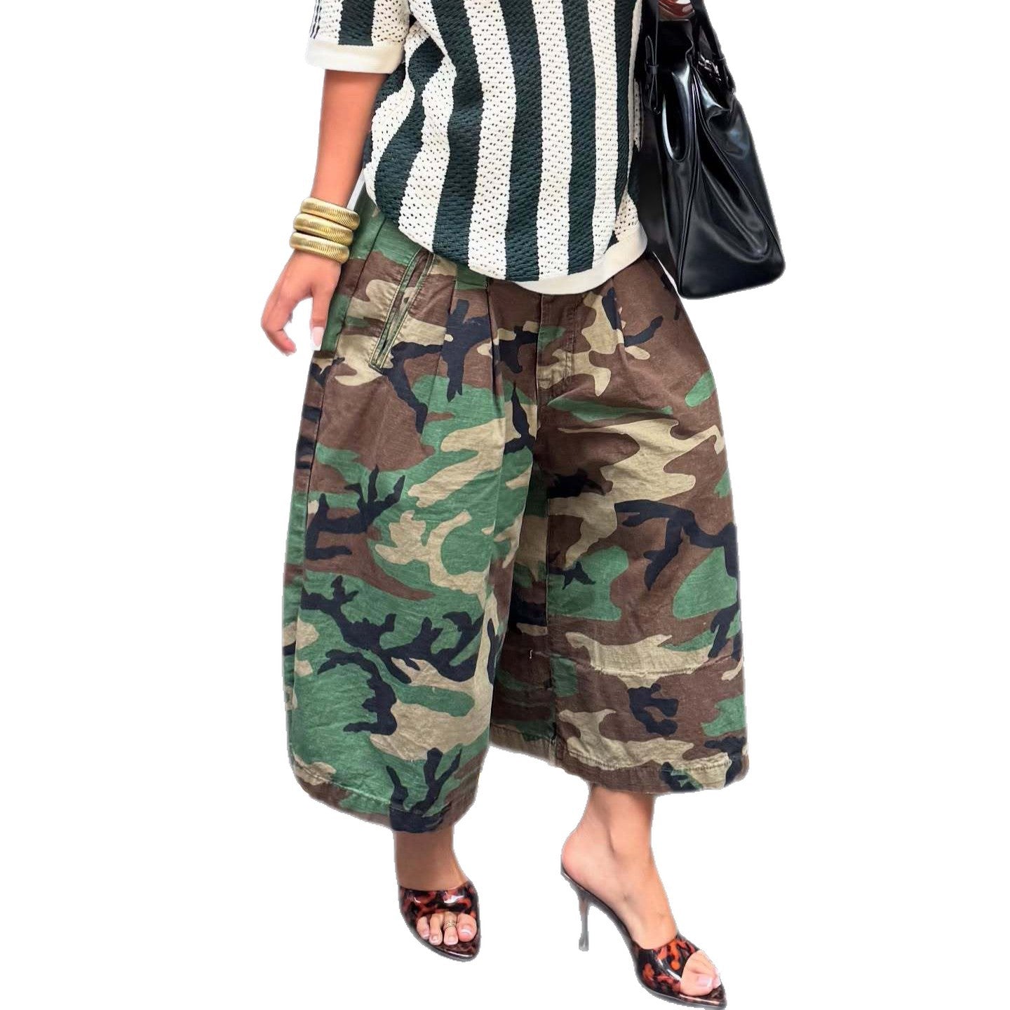 Women's Hipster Fashion Casual Camouflage Tooling Style Pants