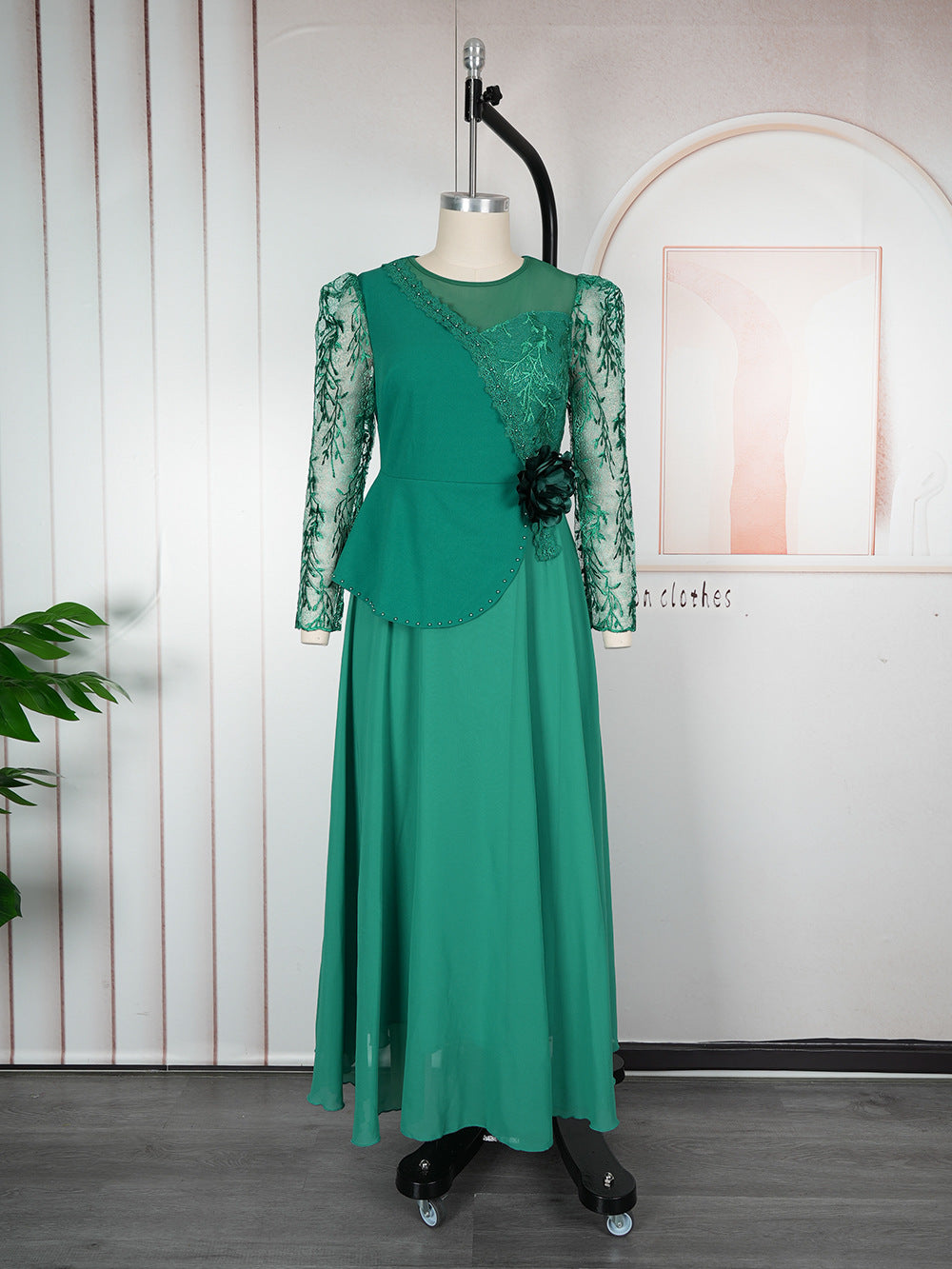 Women's Fashion Lace Dress African Wear Mesh Dresses