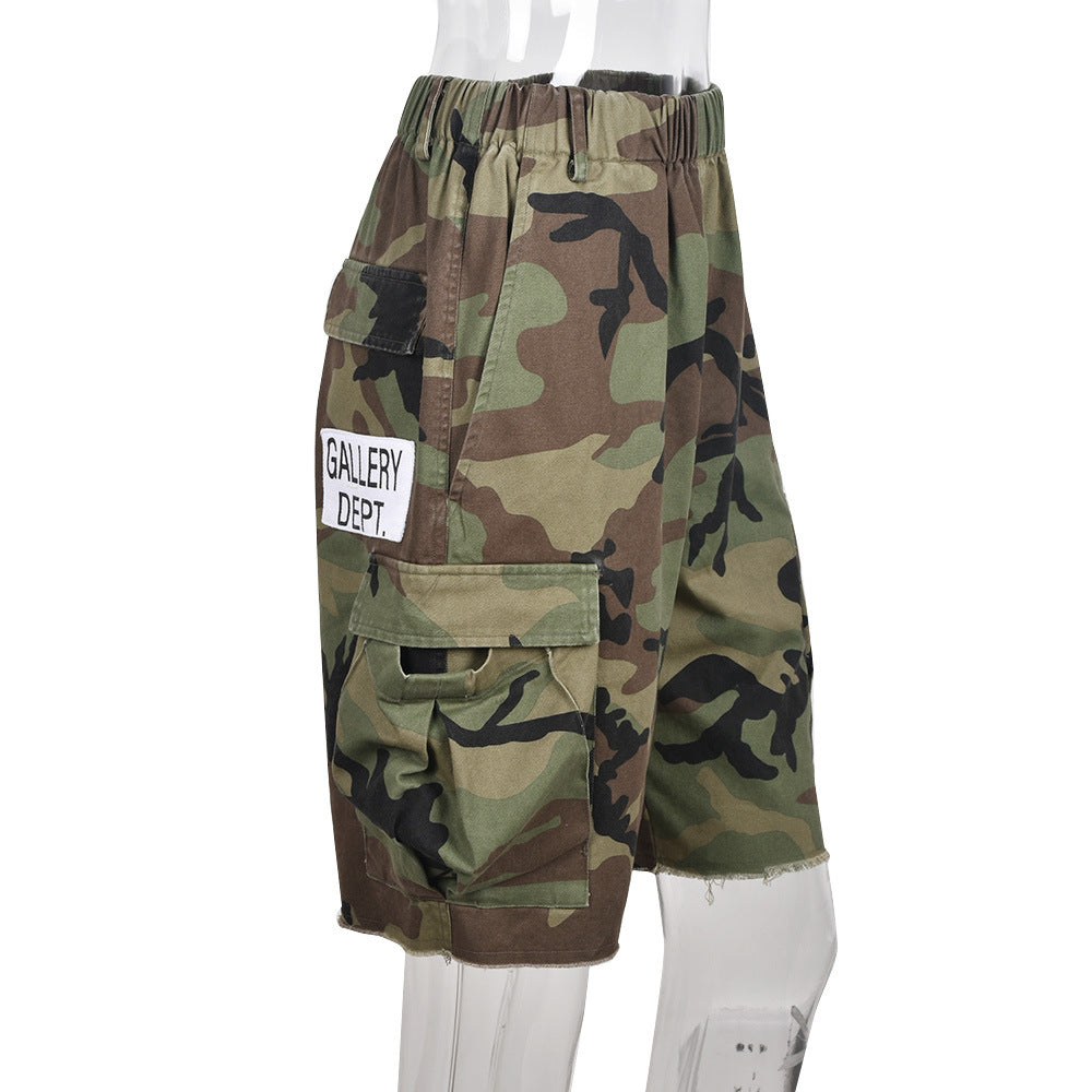Women's Autumn Camouflage Letters Pocket Street Hipster Pants