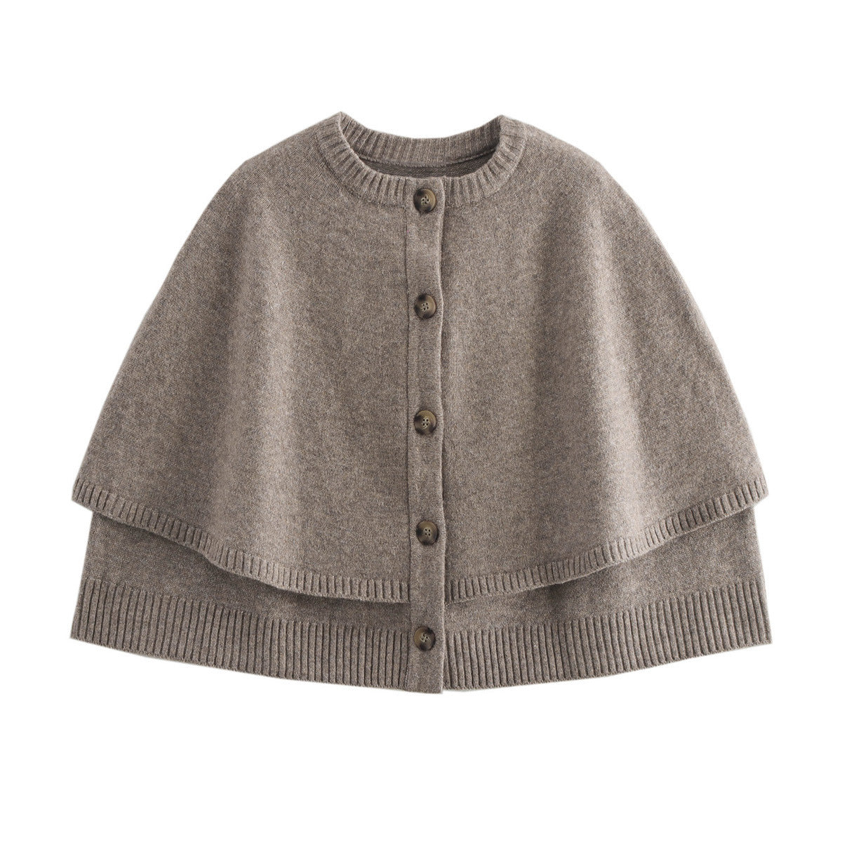 Women's Knitted Sleeve Single-breasted Round Neck Jackets
