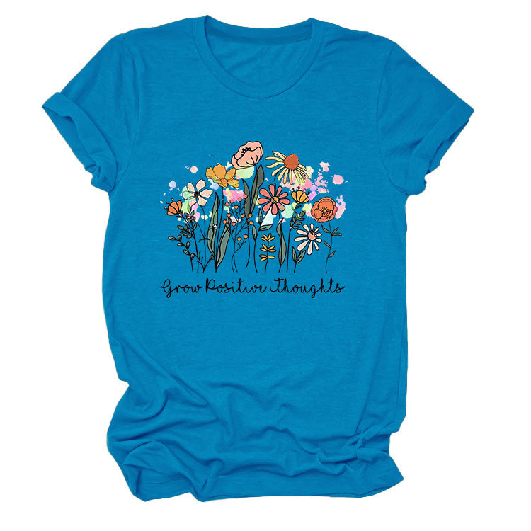 Women's Temperament Leisure Round Collar T-shirt Blouses