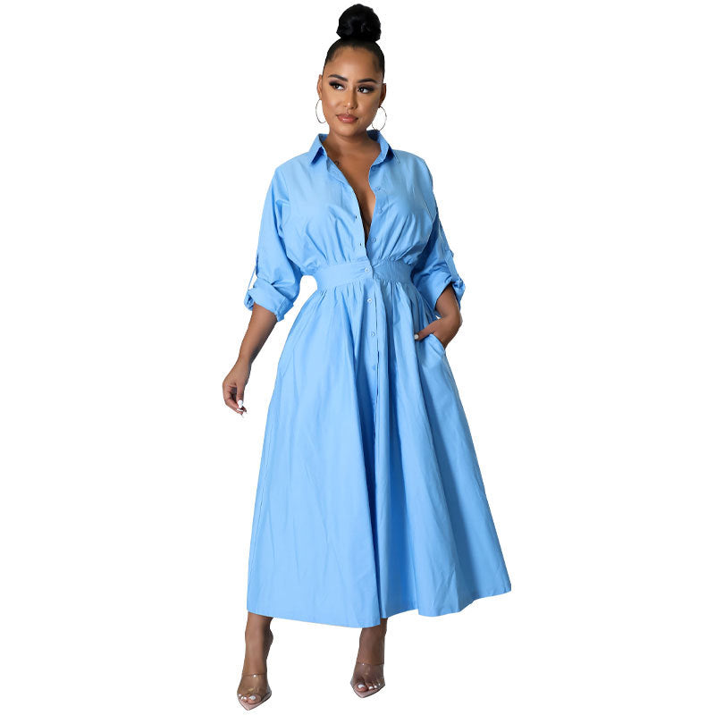 Women's Shirt Casual Long Sleeve Solid Color Blouses