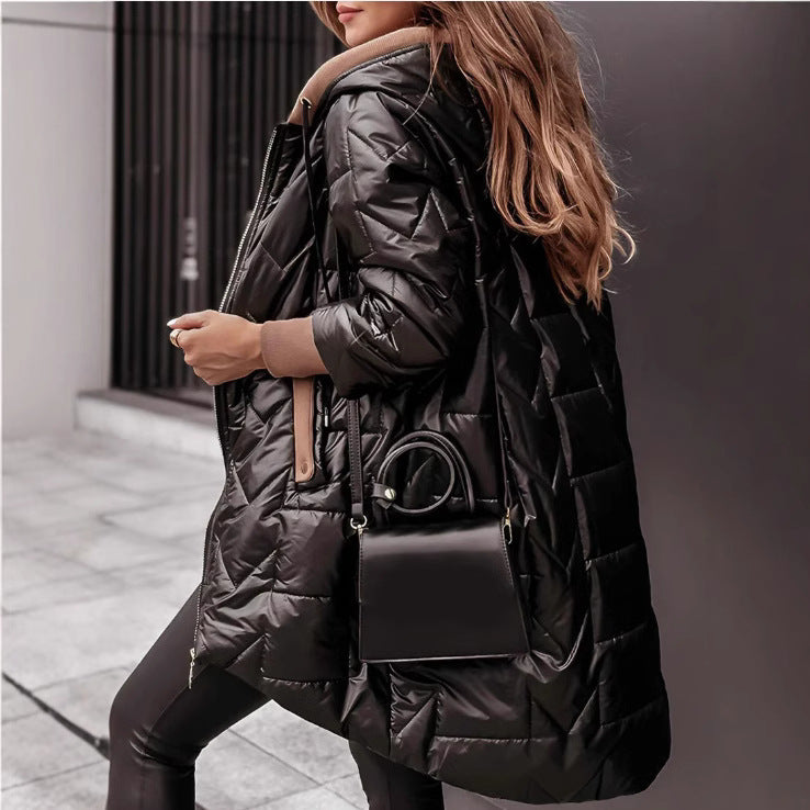 Women's Loose Long Sleeves Solid Color Zipper Coats