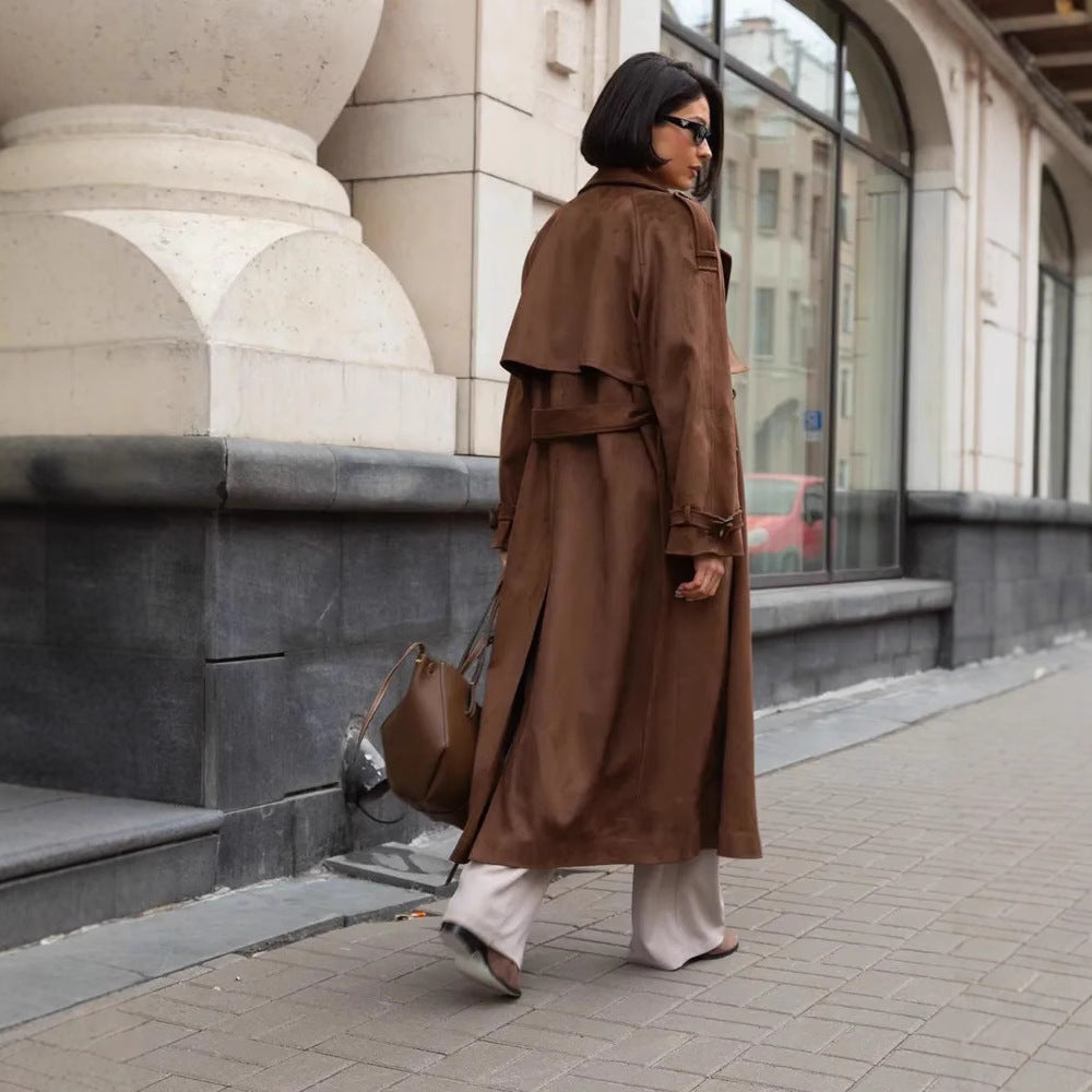 Women's Long British Style Turn-down Collar Sleeve Jackets