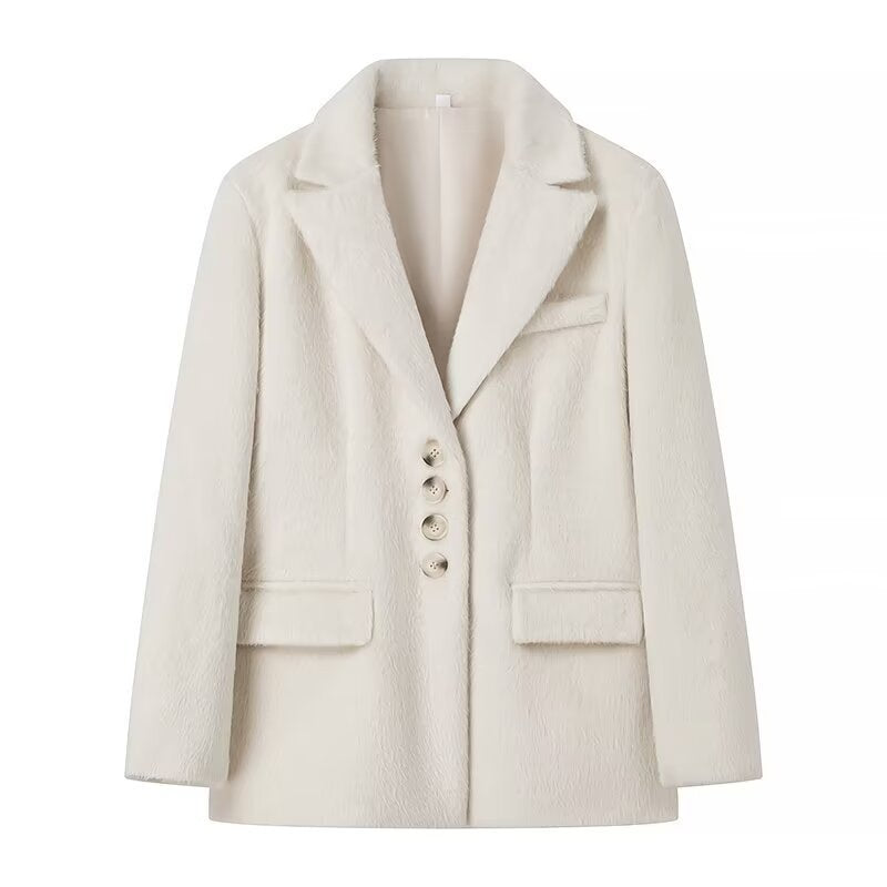 Women's Spring Street Fashion Casual Long Wool Suits