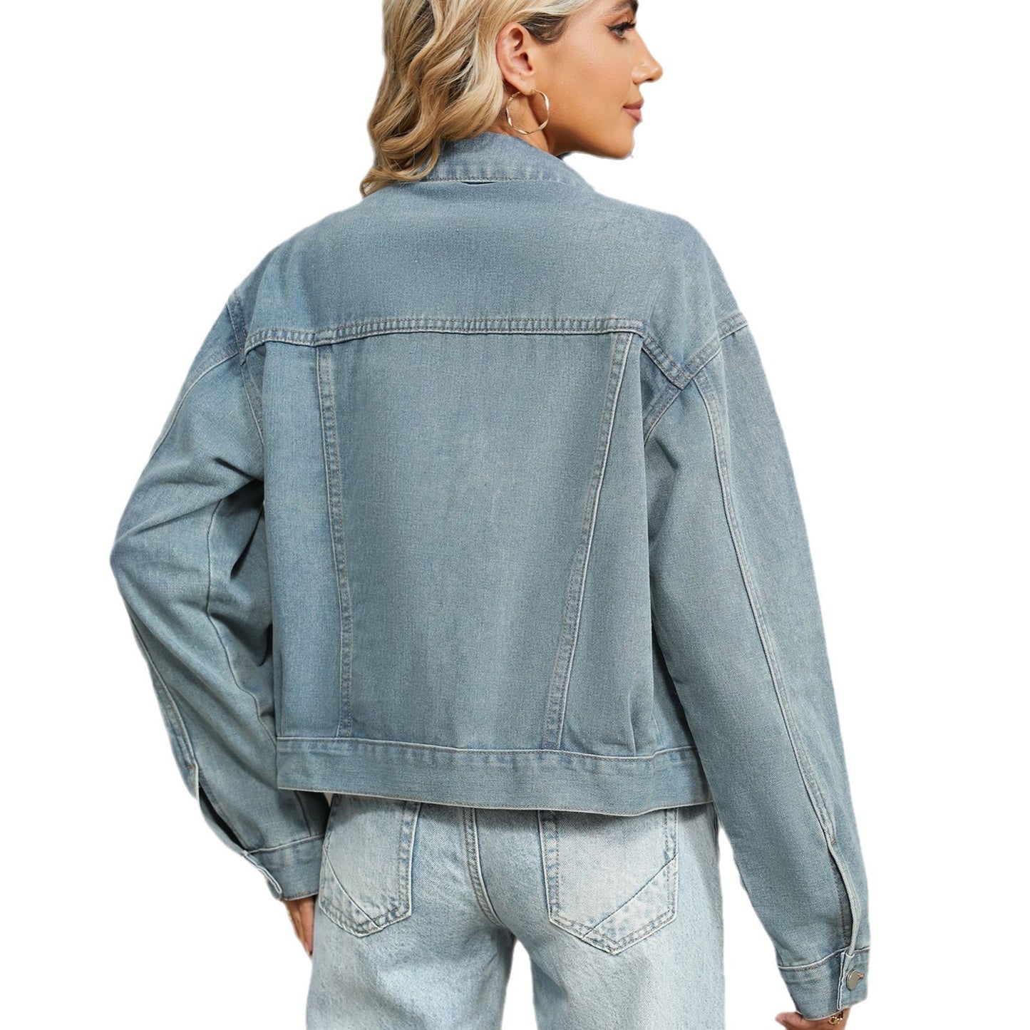 Women's Autumn Washed-out Vintage Diamond Denim Jackets