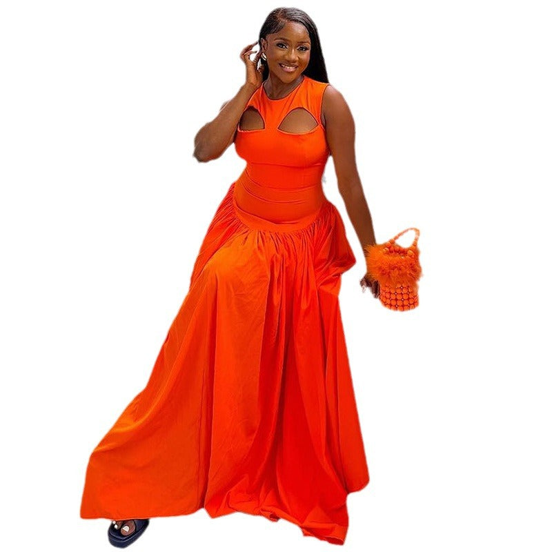 Women's Summer Sweet Cute Round Neck Long Dresses