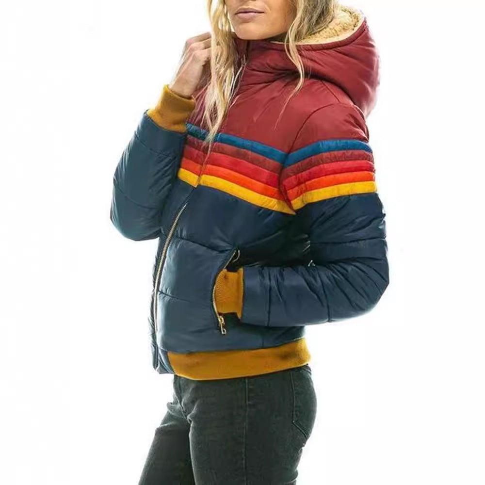 Women's Classic Casual Hooded Printed Cotton Coats