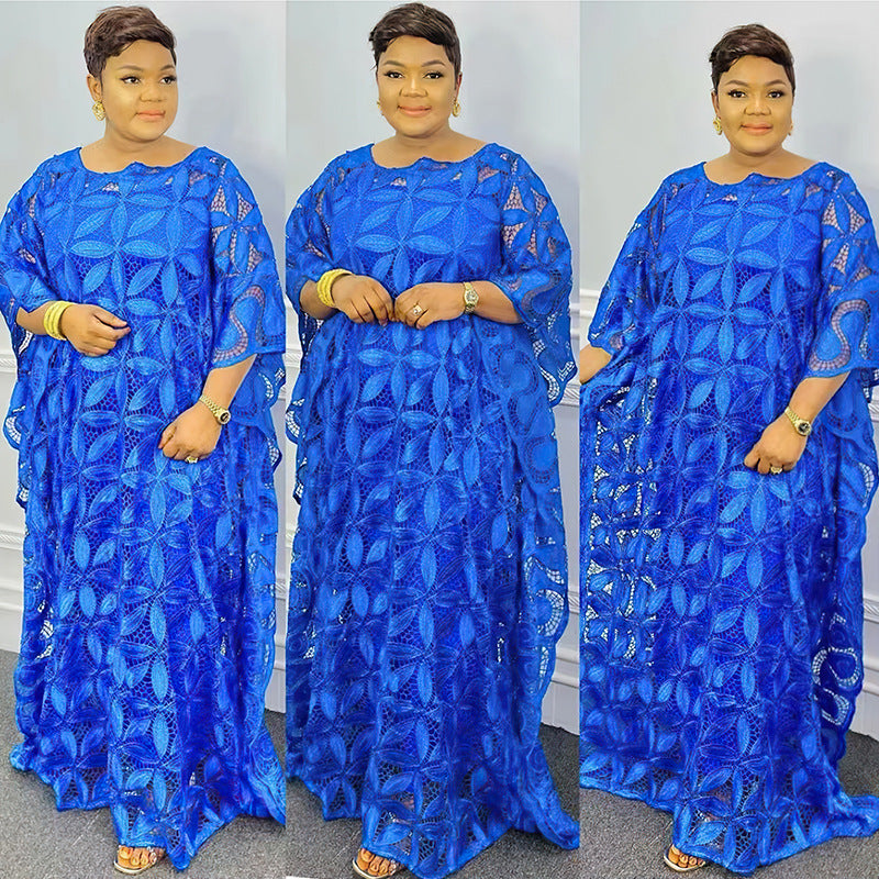 African Water Soluble Lace Loose Long Dresses