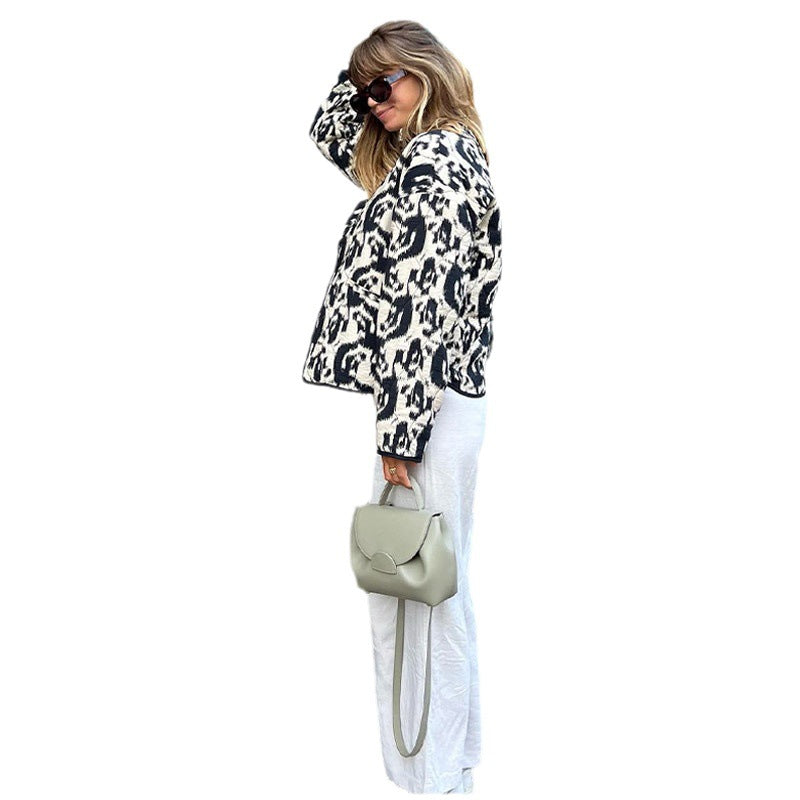 Women's Winter Clothes Vintage Patchwork Pattern Print Coats