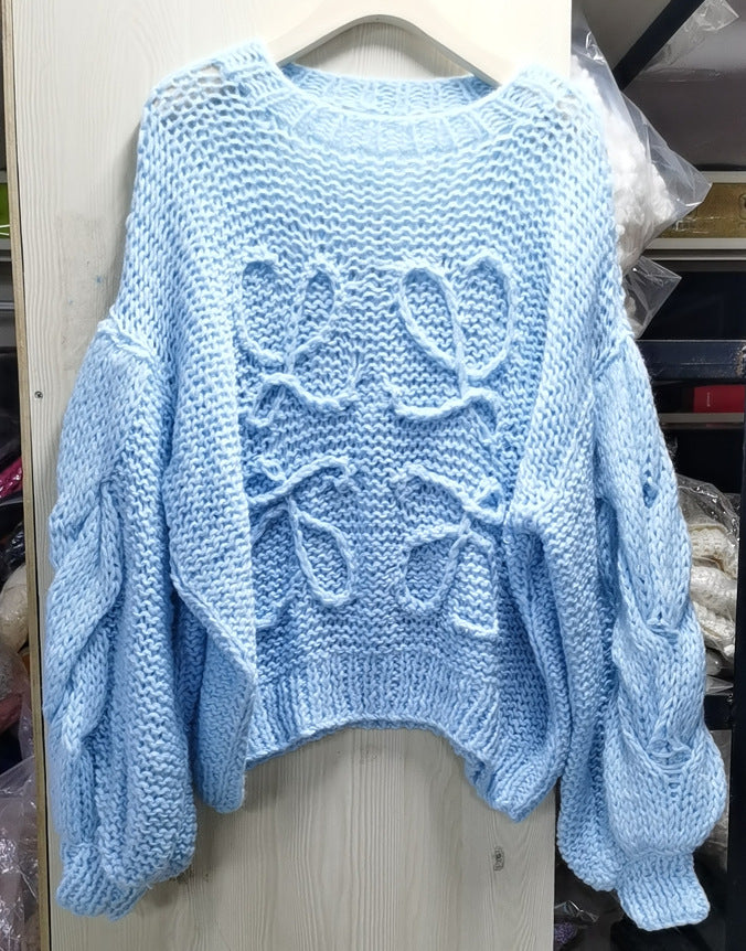 Women's Big Mohair Thick Needle Pure Hand-woven Sweaters