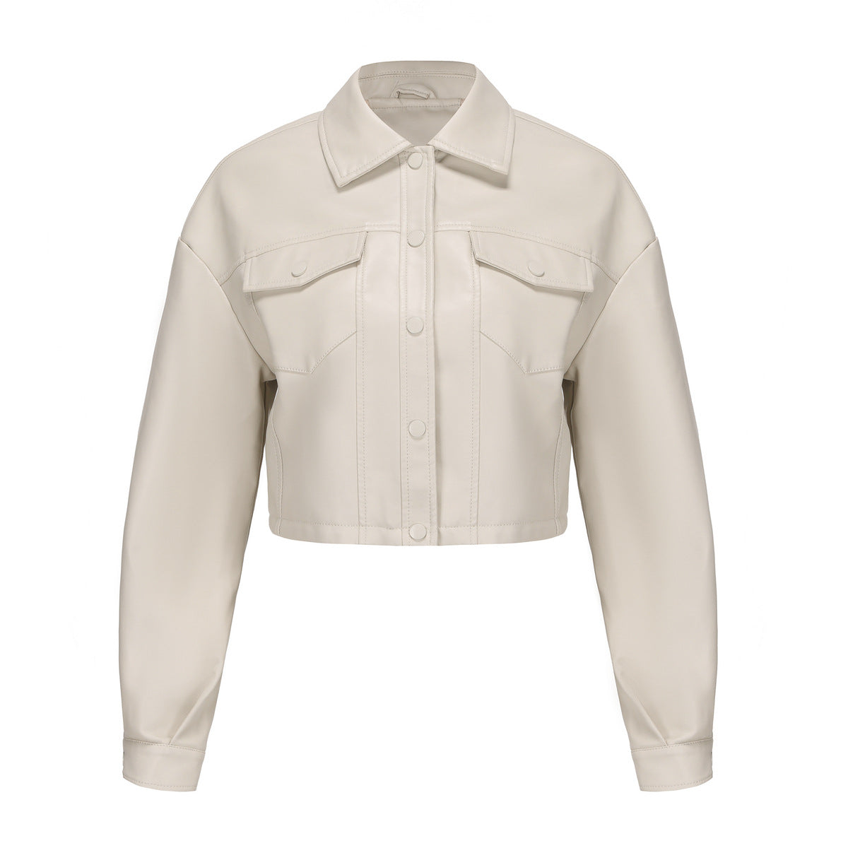 Women's Loose Casual Leather Long-sleeved Single-breasted Lapel Jackets