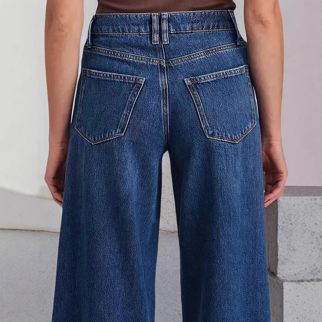 Women's Loose Wide Leg Comfortable Stretch Denim High Pants