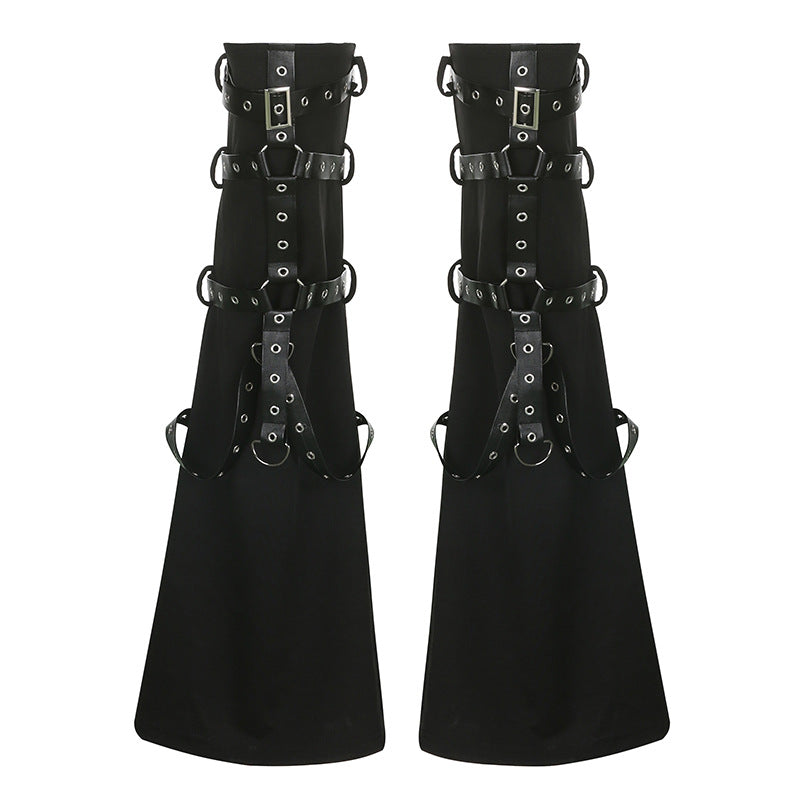 Cool Hot Eyelet Metal Buckle Decoration Pants