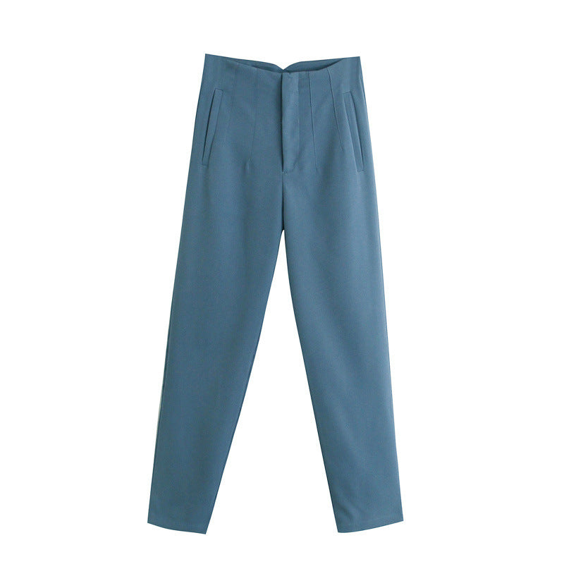 Autumn High Waist Slimming Solid Color Pants